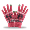 Frauen Winter warm warmes Fäumenstrickhandschuhe Acryl -Jacquard -Handschuhe Frauen mitten Handschuhe